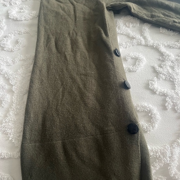 LOFT Olive Green Sweater with Black Buttons on each side, XS - Picture 3 of 5
